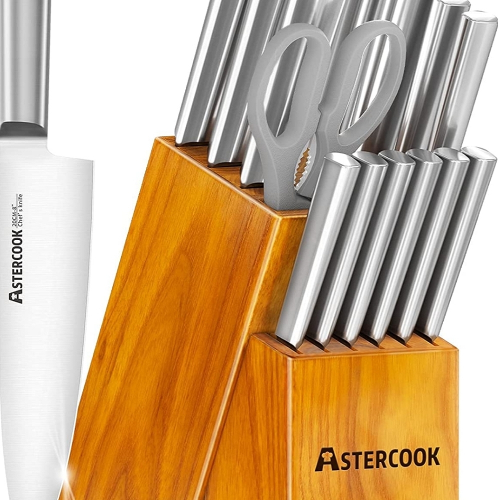 Astercook 15 piece kitchen knives set